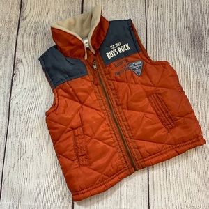 Boy’s Orange Fleece Lined Vest Size 12 Months